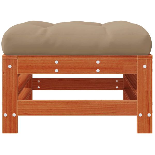 vidaXL Repose-pieds de jardin Pin massif Brun Cir&eacute;