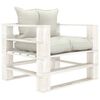 vidaXL Canap&eacute; palette de jardin avec coussins beige Bois