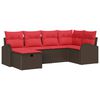 vidaXL Ensemble de canap&eacute; de jardin 6 pcs Marron polyrotin