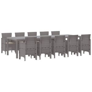 vidaXL Ensemble de salle &agrave; manger pour jardin 11 pcs Gris clair