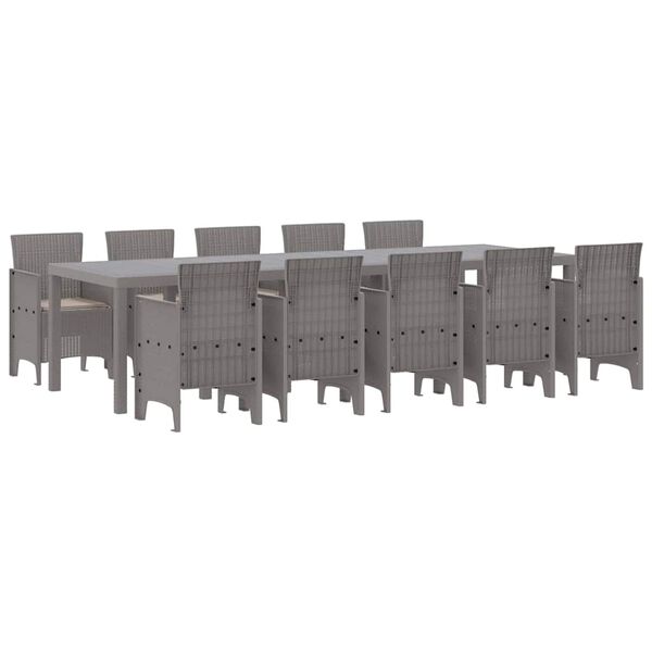 vidaXL Ensemble de salle à manger pour jardin 11 pcs Gris clair