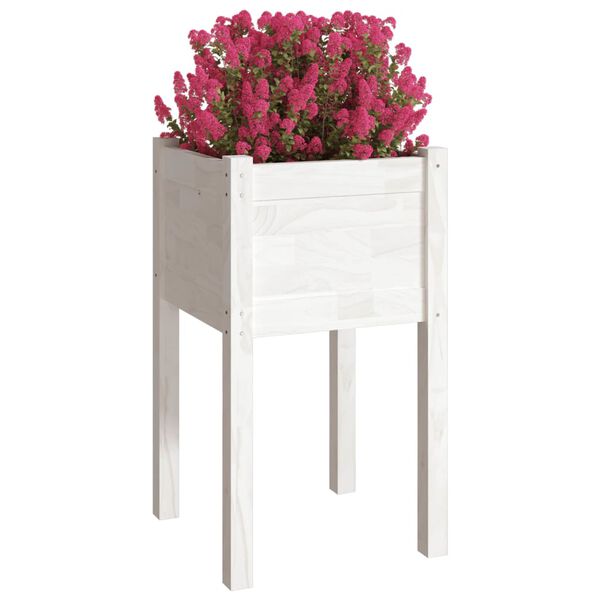 vidaXL Jardinières d'extérieur 2 pcs Blanc 40x40x70 cm Bois de pin