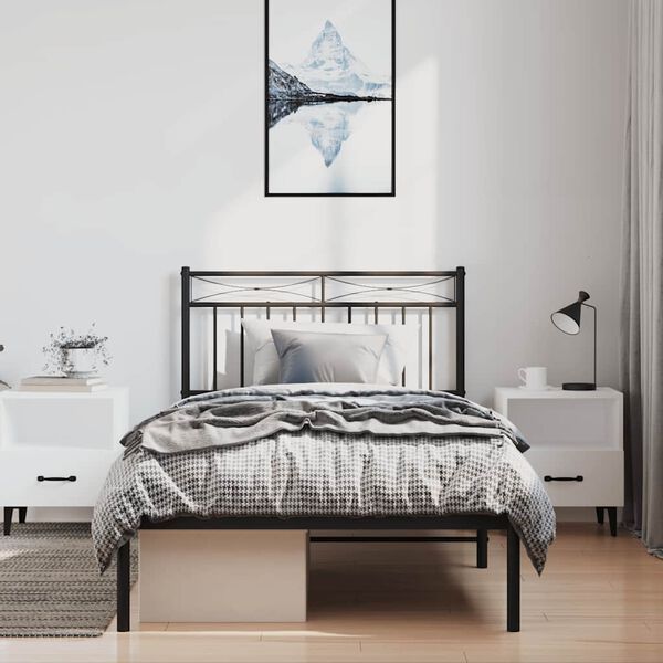 vidaXL T&ecirc;te de lit de remplacement m&eacute;tal blanc 193 cm