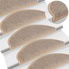 vidaXL Tapis d'escalier autocollants 15 pcs 65x21x4 cm Beige clair