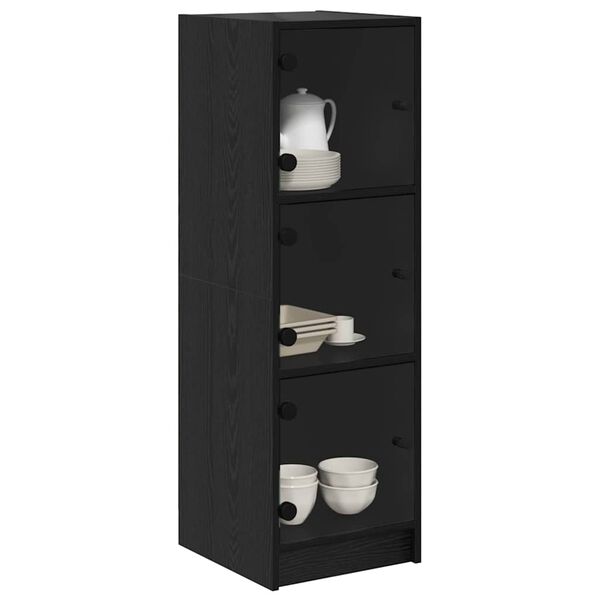 vidaXL Haut Armoire Ch&ecirc;ne noir 35 x 37 x 109 cm Bois d'ing&eacute;nierie