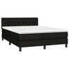 vidaXL Sommier &agrave; lattes de lit avec matelas LED Noir 140x190 cm Tissu