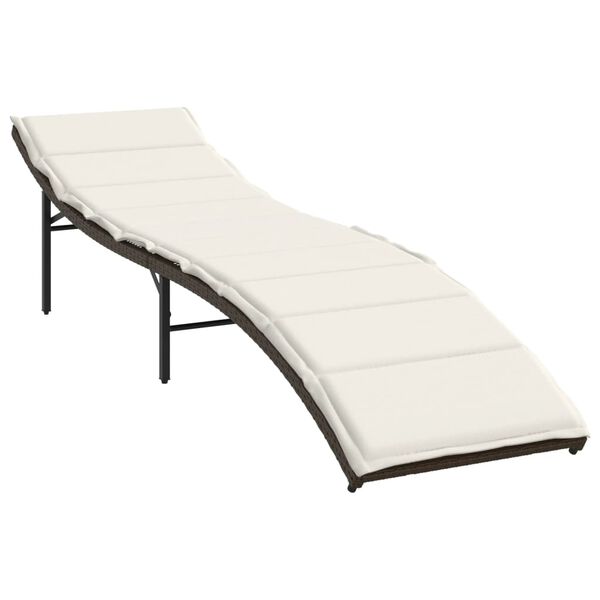 vidaXL Chaises longues lot de 2 avec coussins marron résine tressée