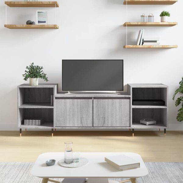 vidaXL Meuble TV Sonoma gris 160x35x55 cm Bois d'ing&eacute;nierie
