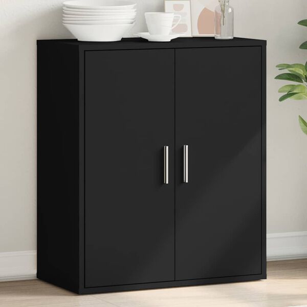 vidaXL Buffet noir 79x38x80 cm bois d'ing&eacute;nierie
