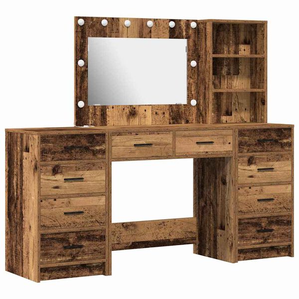 vidaXL Table de Toilette avec tiroir 3 pcs Marron 40 x 41 x 135 cm