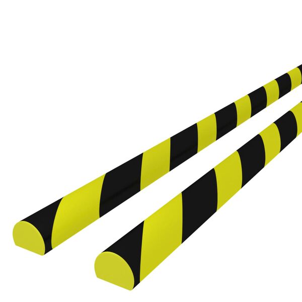 vidaXL Protecteurs d'angle 2 pcs Jaune et noir 4x3x100 cm PU