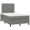 vidaXL Sommier &agrave; lattes de lit avec matelas Gris fonc&eacute; 120x200cm Tissu