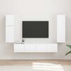 vidaXL Ensemble meuble TV 4 pcs Blanc brillant Bois d'ing&eacute;nierie