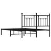 vidaXL Cadre de lit m&eacute;tal sans matelas avec t&ecirc;te de lit noir 140x190cm