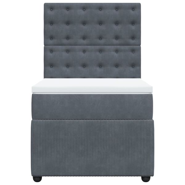 vidaXL Sommier à lattes de lit et matelas Gris foncé 90x200 cm Velours