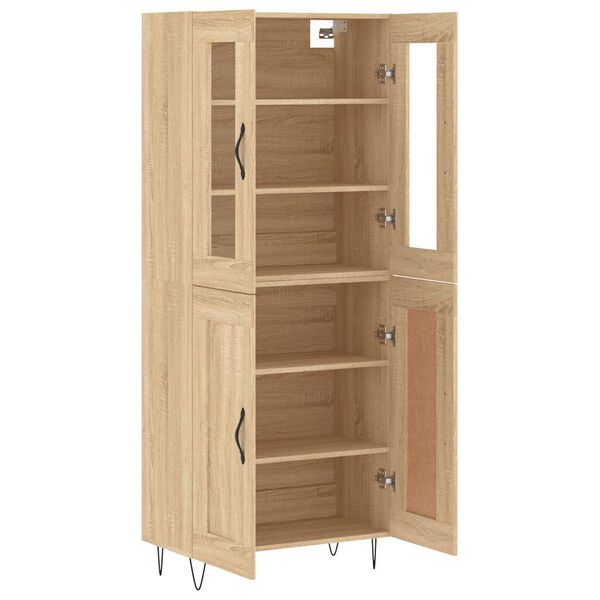 vidaXL Buffet haut Ch&ecirc;ne sonoma 69,5x34x180 cm Bois d'ing&eacute;nierie