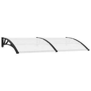 vidaXL Auvent de porte Noir et transparent 200x75 cm PC