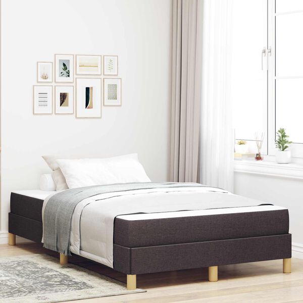vidaXL Lit &agrave; ressorts avec matelas Marron fonc&eacute; 120 x 190 cm tissu