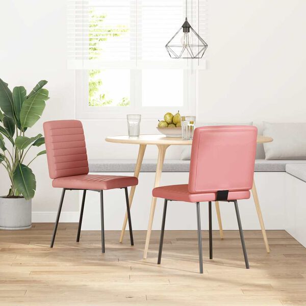 vidaXL Chaises &agrave; manger lot de 2 rose similicuir