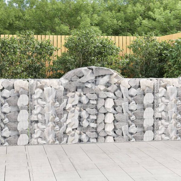 vidaXL Paniers &agrave; gabions arqu&eacute;s 2 pcs 200x30x100/120 cm Fer galvanis&eacute;