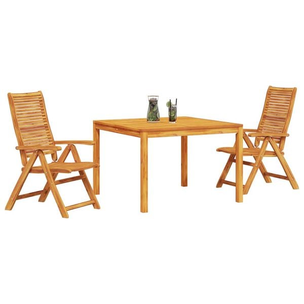 vidaXL Ensemble de salle &agrave; manger pour jardin 3 pcs Marron