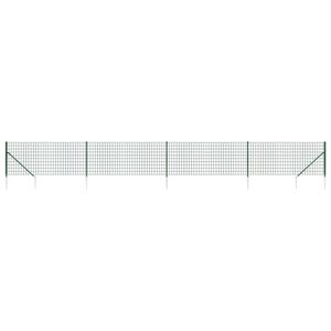 vidaXL Cl&ocirc;ture en treillis m&eacute;tallique et piquet d'ancrage vert 0,8x10m