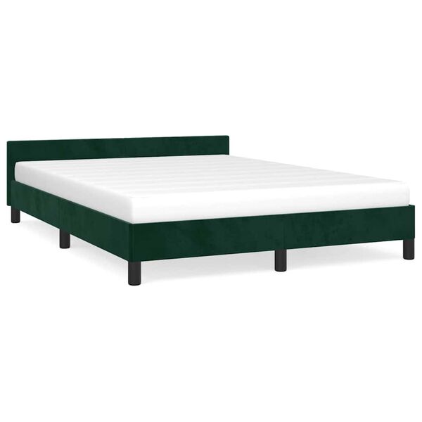 vidaXL Cadre de lit sans matelas vert fonc&eacute; 140x190 cm velours