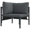 vidaXL Ensemble de canap&eacute; de jardin avec coussin 7 pcs Noir Acier