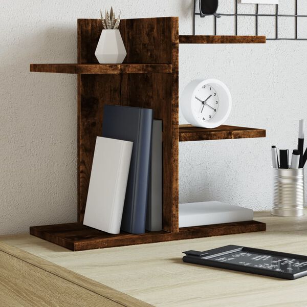 vidaXL Organisateur de bureau ch&ecirc;ne fum&eacute; 42x21,5x42 cm bois ing&eacute;nierie