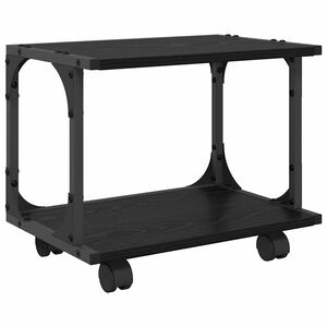 vidaXL Support d'imprimante Ch&ecirc;ne noir 41 x 28 x 33,5 cm