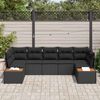 vidaXL Ensemble de canap&eacute; de jardin avec coussin 7 pcs Noir Polyrotin