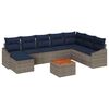 vidaXL Ensemble de canap&eacute; de jardin 9 pcs Gris et bleu marine