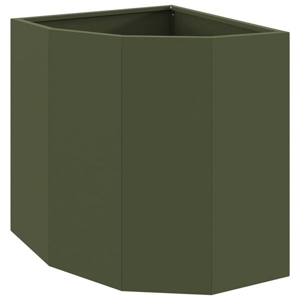 vidaXL Jardini&egrave;re d'Angle Vert olive 45 x 45 x 50 cm Acier