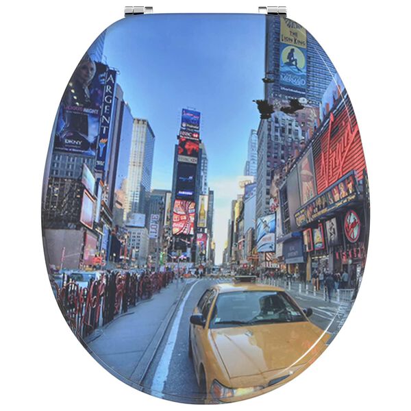 vidaXL Si&egrave;ge de toilette Multicolore 44 x 38 cm Panneau MDF