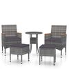 vidaXL Salon de jardin 5 pcs R&eacute;sine tress&eacute;e Gris