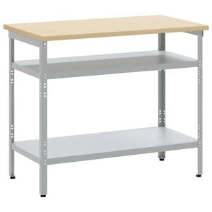 vidaXL Table de travail Gris et Beige 100 x 55 x 85 cm Acier