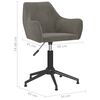 vidaXL Chaise pivotante de bureau Gris fonc&eacute; Velours
