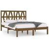 vidaXL Cadre de lit Marron miel Bois de pin massif 140x190 cm