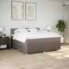 vidaXL Sommier &agrave; lattes de lit avec matelas Taupe 200x200 cm Tissu