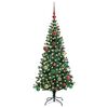 vidaXL Sapin de No&euml;l artificiel pr&eacute;-&eacute;clair&eacute; Vert 150 cm PVC et m&eacute;tal