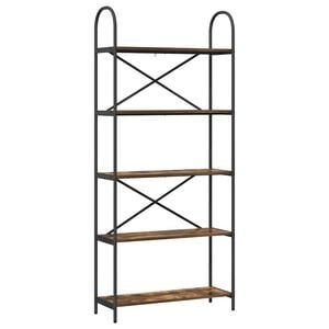 vidaXL &Eacute;tag&egrave;re 5 niveaux 80 x 30 x 183 cm Bois d'ing&eacute;nierie Ch&ecirc;ne fum&eacute;