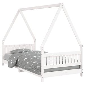 vidaXL Cadre de lit pour enfants blanc 90x200 cm bois de pin massif