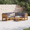 vidaXL Salon de jardin 6 pcs avec coussins bois d'acacia solide