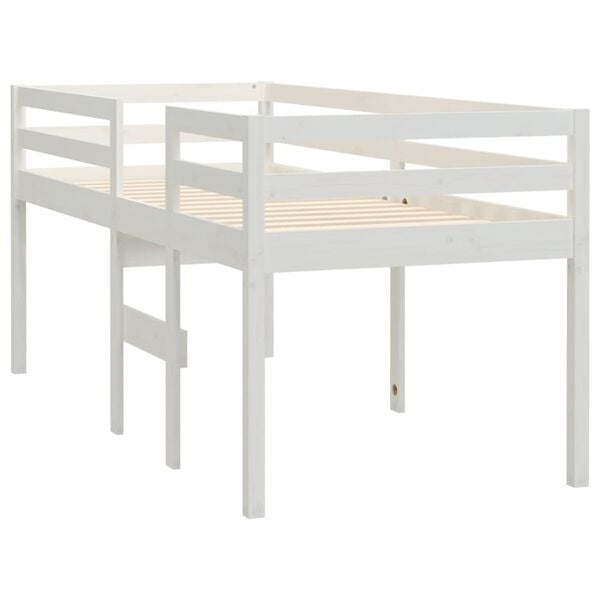 vidaXL Lit haut sans matelas blanc 90x200 cm bois de pin massif