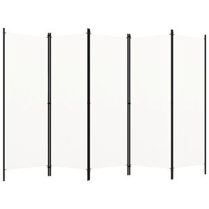 vidaXL Cloison de séparation 5 panneaux Blanc 250x180 cm