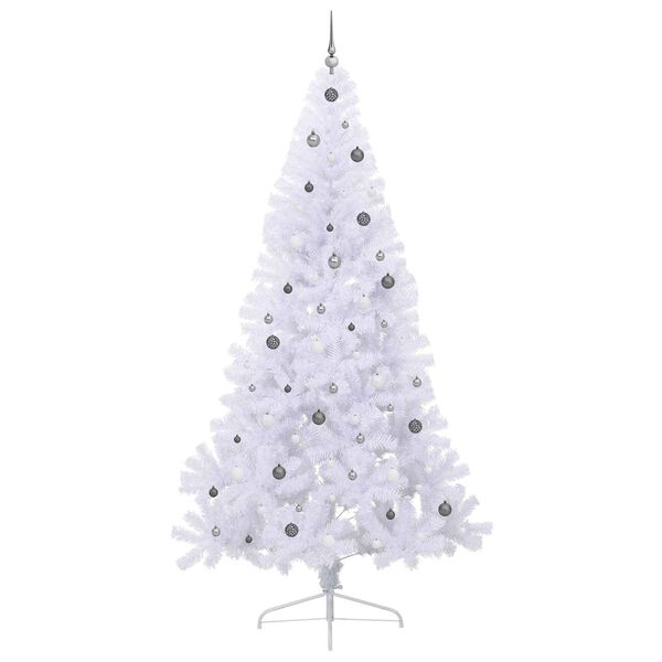 vidaXL Sapin de No&euml;l artificiel avec 300 LED Blanc 240 cm PVC et Acier