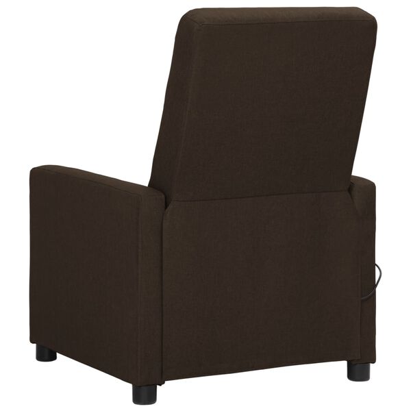 vidaXL Fauteuil de massage Marron fonc&eacute; Tissu