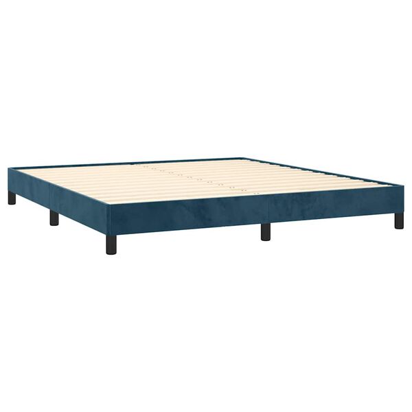 vidaXL Cadre de lit sans matelas bleu fonc&eacute; 180x200 cm velours