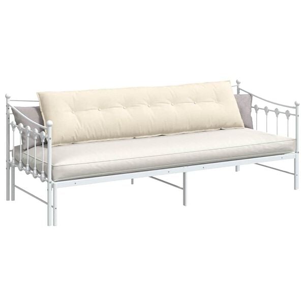 vidaXL Coussin de Dos Cr&egrave;me 200 x 50 cm Tissu en velours c&ocirc;tel&eacute;