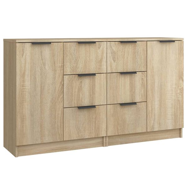 vidaXL Buffets 2 pcs Ch&ecirc;ne sonoma 60x30x70 cm Bois d'ing&eacute;nierie